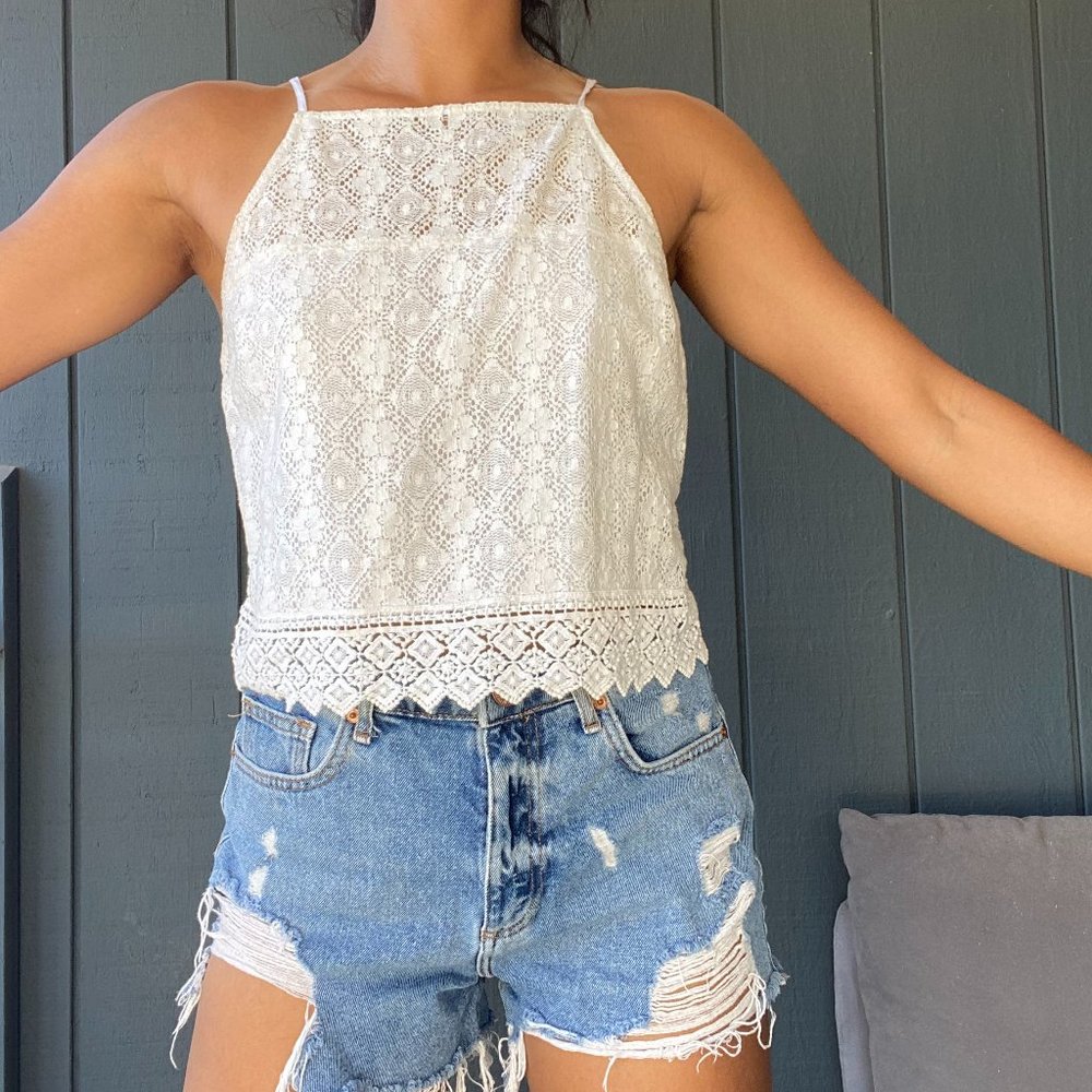 White Lace Tank Top